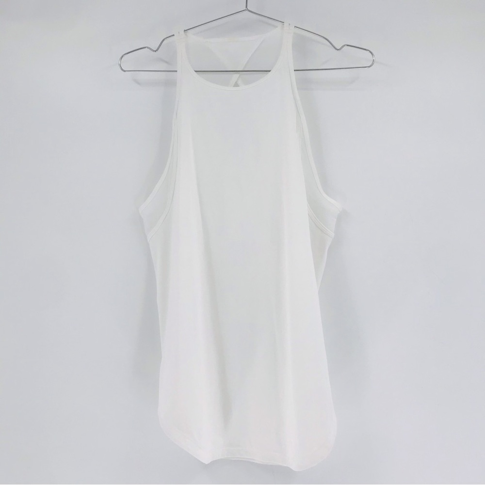 Lululemon High Neck Cut Out Tank in White Size 10